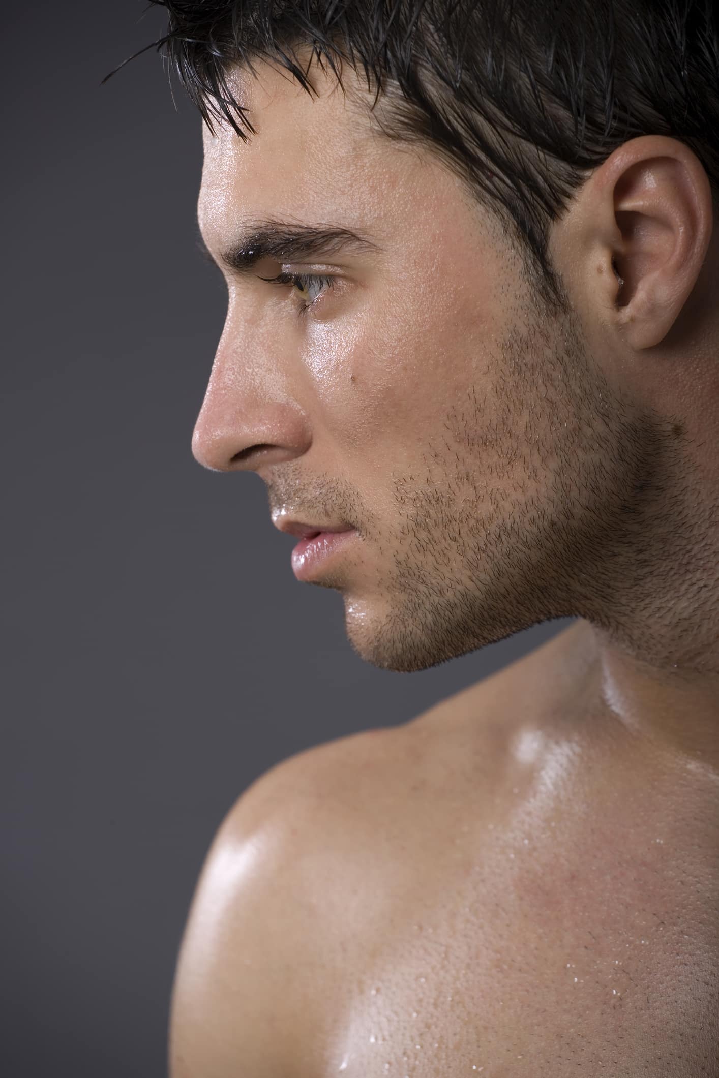 Side view of a male head